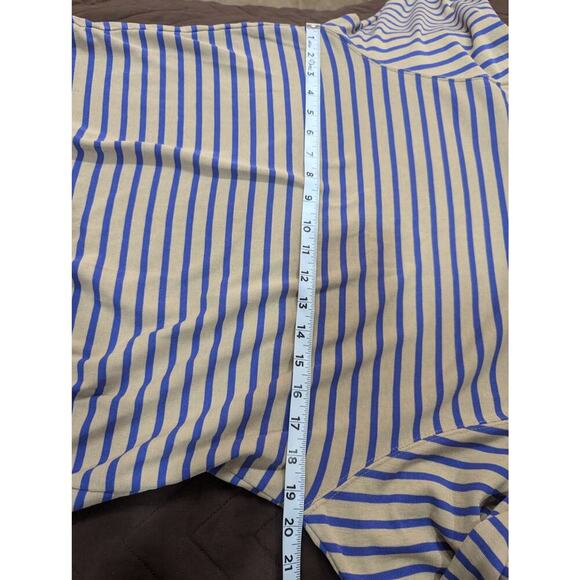 Vintage Esprit purple and tan Bretton striped 3/4 length sleeve crew neck top, M - Picture 6 of 8